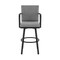 Armen Living Don 30" Outdoor Patio Swivel Bar Stool in Black Aluminum with Gray Cushions 840254332485 - alternate 9
